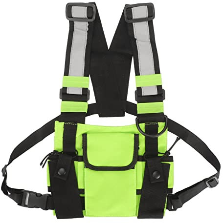 Universal Radio Harness, Radio Chest Harness Holder Vest Rig, Two Way Radio Walkie Talkies Chest Front Pack Pouch with Adjustable Shoulder Straps, for Men Women