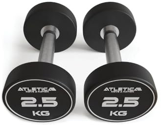 Atletica Polyurethan Rundhanteln Paar | 2,5 kg - 40 kg | Premium Design und Qualität | Extrem robust | Geruchsfrei | Gerader Griff mit Hartchrom | Paarweise von 2,5 bis 40 kg Größe 2 x 20 kg