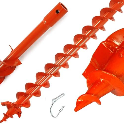 Punta per Trivella Trapano Avvitatore con Doppia Spirale Elica da Giardino | Diametro 6 cm | Lunghezza 80 cm | Spessore Lame 2 mm | Diametro Albero di Montaggio 2 cm