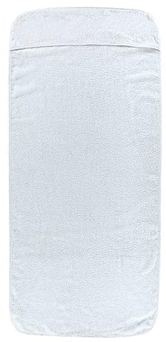 vidaXL Strandtücher 2 STK., Frottee Schonbezug für Gartenliege, Strandliegenauflage mit Kapuzenüberschlag, Handtuch Badetuch, Weiß 75x200cm Stoff 400 GSM