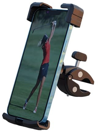 Golfwagen-Handyhalterung für Golfwagen-Zubehör, sichere und verstellbare Handyhalterung für Golfwagen/Schiebewagen/Golfschläger/Fahnenmast, kein Schütteln der Handyklemme