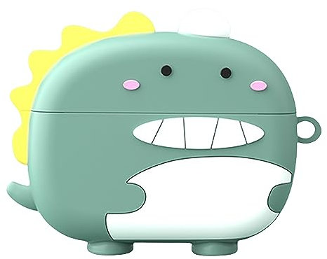 GIOPUEY Hülle Kompatibel mit Sony WF-1000XM5, Niedlich Spaß Cartoon Silikon TPU Schutzhülle mit Schlüsselbundhaken Case Cover für Jungen Mädchen Männer Frauen - Green Dinosaur