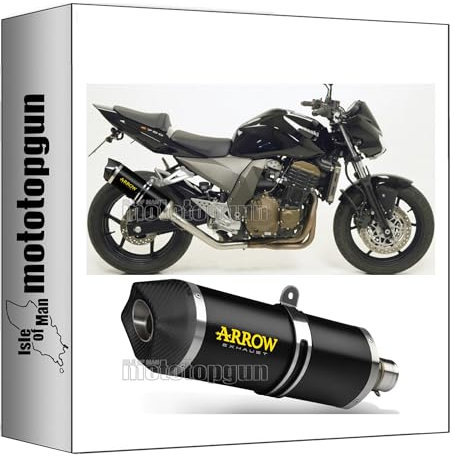 arrow 71706AKN + 71279MI pot echappement approuve race-tech aluminium noir embout carby compatible avec kawasaki z750 z-750 2004 2005 2006 mototopgun