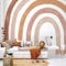 Alwayspon Regenbogen-Stoff-Wandbild, selbstklebende Tapete, zum Abziehen und Aufkleben, Wandaufkleber für Kinderzimmer, Kinderzimmer, Boho-Regenbogen, 120 x 100 cm