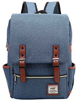 Youyu77 Rucksäcke Für Schule Groß Outdoor-Men 14 '' 16 '' Retro-Leinwand Frauen Fashion-Rucksack Rucksack Kinderrucksack mit Feuerwehrmotiv (Blue, 14寸)