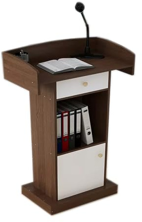 YQMHEZ Hölzernes Rednerpult, Podium für Kirchen, Begrüßungspulte, Hotelkanzel, zeremonielles Empfangspult, einfach und modern (Color : Brown)