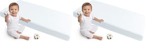 Medi Partners Spannbettlaken Spannbetttuch 60x120cm 100% Baumwolle Baby Bettwäsche Babymatratze Schlafsack Kinderbett Babybett (Weiss) (Packung mit 2)