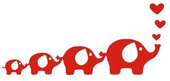 Wandtattoo ELEFANTEN Wandsticker Tiere Wandaufkleber Kinderzimmer Dekoration Wand Elefant Illustration diy
