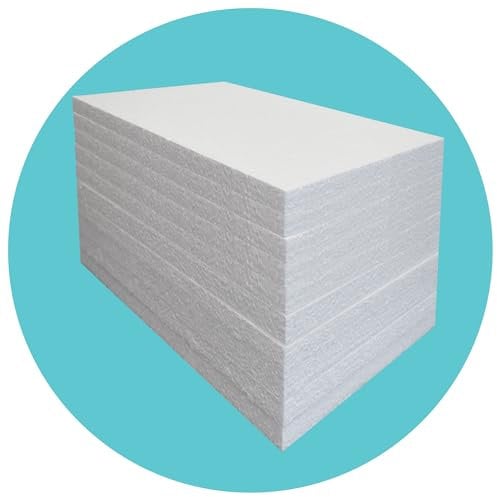 Triplast EPS 70 Foam Sheets (100 Sheets, 600 x 400 x 25mm Each) - Wall & Floor Insulation Board, Protective Packaging, Arts & Craft Foam Blocks