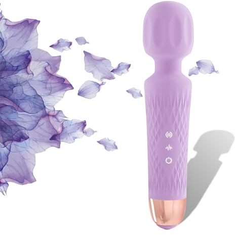 Niclove Wand Vibrator - Powerful & Quiet Personal Massager, 20 Speeds 8 Patterns - 3H Runtime | Adult Sex Toys for Women & Couples - Storage Bag Included, Travel Friendly (Purple)