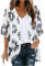 Lace Cardigan Baggy Cardigans For Women Uk Chiffon Summer Kimono Short Sleeve Open Front Kimonos For Women Plus Size Hawaiian Floral Printed Lightweight Casual Waterfall Jacket Beach Cover Up