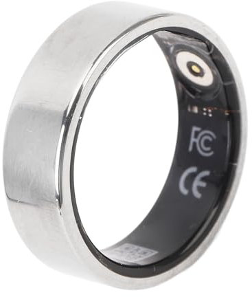 equlup Smart Health Ring, tragbarer Smart Ring mit Ladeetui, Fitness-Fingerring aus Edelstahl für Sport und Schlafüberwachung, Silber (Nr. 22)