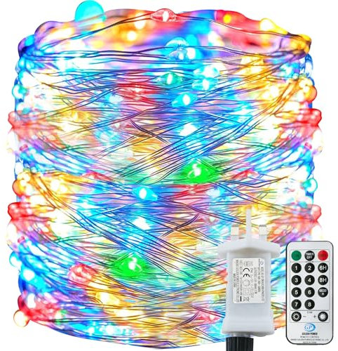 Bollengold Fairy Lights Plug in, 22m 220 LED 8 Modes Copper Wire String Lights Remote Timer for Party, Bedroom, Christmas, Decorations(Multi-Coloured)