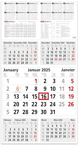 5 Monatskalender 2026 Wandkalender mit Schieber - INFO Kalender 2026 Wandkalender 30 x 56 cm groß - Bürokalender | mit Schulferien, Feiertagen & Jahresübersicht (INFO 5-MONATS (1Stück))