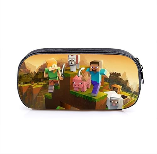 Yoimckay Federmäppchen für Kinder,Cartoon Anime Federmäppchen, Doppelreißverschlüsse Stifttaschen,Tragbare Stifttasche,Pencil Case, Geschenk für Mädchen und Jungen Teenager Studenten