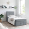 Generisch Boxspringbett MERA Premium MINI mit Bettkästen, OHNE Topper, Einzelbett, Stauraum (Dunkelgrau: Aura 24, 90x200 cm)