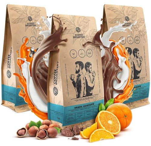 Coffee Broastery Coffee Beans Set 3x1kg 3000g | Brazil Guaxupe | Brazilian Coffee | Speciality Coffee | Freshly Roasted | Artisan Coffee Roastery | Fresh Coffee | Coffee Bags | Coffee Beans 1kg