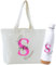 Weprintfy. | Pack Bolso y Botella Acero inoxidable Personalizados con Inicial y Nombre | Regalos Personalizados para Niños | Bolsa Playa | Regalos Originales para Mujer | Ideal Para Regalos