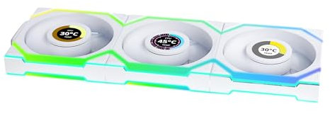 Lian Li UNI FAN SL Wireless LCD PC Fan 120mm RGB – 3-Pack Gaming PC Fans White | PWM Fan - 40 ARGB LEDs - up to 1,900 RPM - Slot-in System - High Airflow - Low Vibration - Quiet