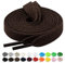 Handshop 2 pares de cordones planos para zapatillas 10mm ancho 20 colores, cordones anchos para zapatillas deportivas, zapatillas de skate Marrón oscuro 114 cm