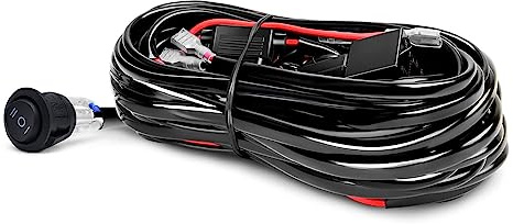 LED Light Bar Kabelbaum Kit, 480W, 2 Leitungen, 18 AWG, mit 12V 40A Relais und wasserdichtem Schalter