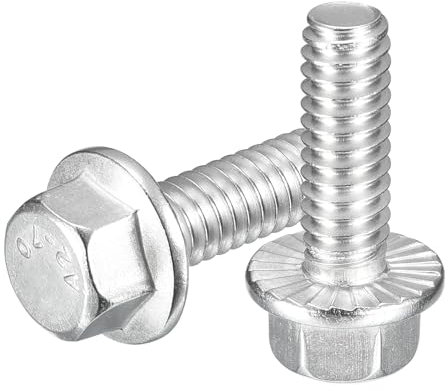QUARKZMAN 15pz 1/4-20 x 3/4 Bulloni Esagonali Testa Flangiata, Viti Esagonali Flangiate in Acciaio Inossidabile 304, Viti a Testa Esagonale Flangiate Grado 5.8 per Elettrodomestici, Argento