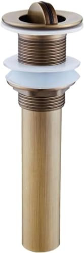 bonde de lavabo click clack, Bonde de lavabo en bronze antique avec trop-plein et crépine de trop-plein en laiton cuivré(Zr2002 4)