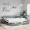 qohoio Tagesbett Ausziehbar mit Schubladen Hellgrau 100x200 cm Tagesbett Ausziehbar Bett Mit Stauraum Bett Zum Ausziehen Bett Mit Schubladen Stoff - 3197675