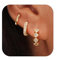 Viromy 3 Paare Frauen Hoop Ohrringe 14K Gold plattiert Hypoallergene mehrere Loch Ohrringe mit Verpackung