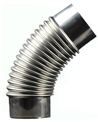 BXHNZSL Zewool, Gomito per Tubo Della Stufa, Tubo Di Scarico Del Camino a 45°, Adattatore per Tubo Della Canna Fumaria in Acciaio Inox da 90 Mm/3,5 Pollici, Gomito per Tubo Della Stufa, Tubo Di Scaric