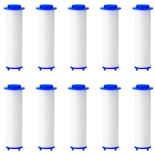 Lyreh 10pcs Showerhead Filters for Drivse, 2.95x0.95 Inch PP Cotton Shower Head Filter Replacement Cartridge Filtering Tool Compatible with Drivse