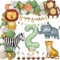 Deko 2. Geburtstag Junge Mädchen, Geburtstagsdeko 2 jahr, Grüne Dschungel 2. Geburtstags Deko, Waldtiere Safari Tiere Folienballon für Kindergeburtstag, Wild Two Geburtstag Deco