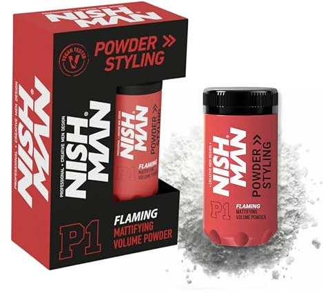 NISHMAN Poudre Coiffante P1 Flaming 20g - Parfum Mangue - Volume et Texture Maximaux - Tenue Flexible et Fini Mat