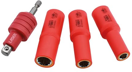Laser 9151 Non-Conductive Insulated Quick Chuck Adaptor with Magnetic Sockets 4pc