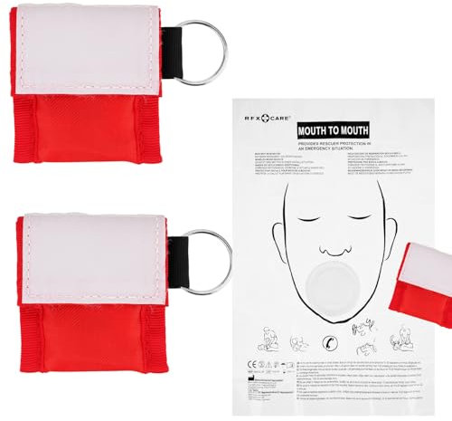 Heldbach® 10 Beatmungsmaske Erste Hilfe Hygienisches Beatmungstuch mit Schlüsselanhänger für Mund-zu-Mund-Beatmung – Kompakt & ideal für Notfälle, HLW, unterwegs beatmungstuch, beatmungsmaske