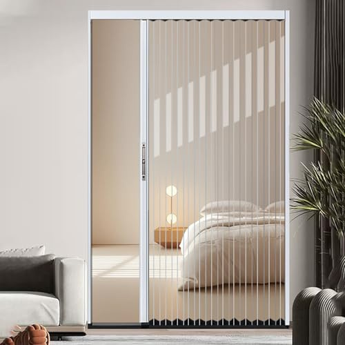 IBOWZ Porte Pliante, Porte accordéon en Aluminium Transparente, Porte coulissante Pliante, cloisons intérieures avec Verrouillage pour S