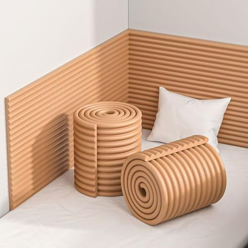 Generisch Wandpaneele Gepolstert, 2M Dick Antikollision Selbstklebend Wandkissen, 3D Wandpolster 1.2 cm Wandverkleidung Bett für Schlafzimmer, Spielzimmer Wärme und Kälteschutz,Braun,200x30x1.2cm