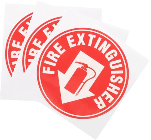 POPETPOP 3 pièces Autocollants Extincteur Adhésifs Ronds Étanches et Résistants Aux Rayures Signalisation Sécurité Incendie pour Maison Bureau et Extérieur