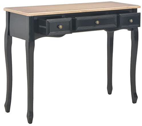 Generico 280046 Dressing Console Table with 3 Drawers Black,Nero,12.22kg,280046