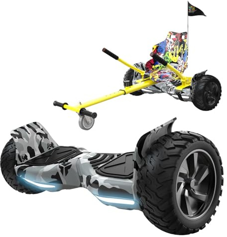 RCB Hoverboards SUV mit Sitz Hoverboards Off-Road, App-fähige Bluetooth, 8,5 '' Hummer + Hoverkart Go Kart für Self Balancing scooters, Geschenk für Kinder