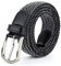 Geflochtene Segeltuch-Gürtel für Herren/Damen/Junior, elastisch, mit mehrfarbigen, Schwarz-Weiß, 90 cm/95 cm/L Taille