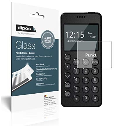 dipos 2x Displayschutzfolie 9H klar für Punkt MP02 | Bricht und splittert nicht, kein Echtglas, Anti-Shock, passt perfekt, kratzfest, blasenfrei, hüllenfreundlich, selbstklebend
