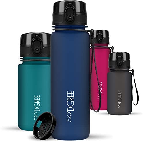 720°DGREE Gourde Enfant 500ml “uberBottle“ +Tamis à Fruits, softTouch - Sans BPA, Anti-fuite - Bouteille d'Eau Plastique, Water Bottle idéale pour École, Kids, Filles & Garçons, Sport, Vélo, Voyages