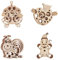 Wood Trick Set mit Mini-3D-Puzzles - Frosch, Schnecke, Apfel, Lebkuchen - 3D-Holzpuzzle - Tolles STEM-Projekt für Anfänger