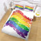ANHHWW Bettwäsche 135X200Cm Bettbezug Set Mit Bunter Streifen Regenbogen Muster, 3 Teilig Microfaser Bettwäsche Warme Atmungsaktive Bettbezüge Mit Reißverschluss Und 2 Mal 80X80Cm Kissenbezug