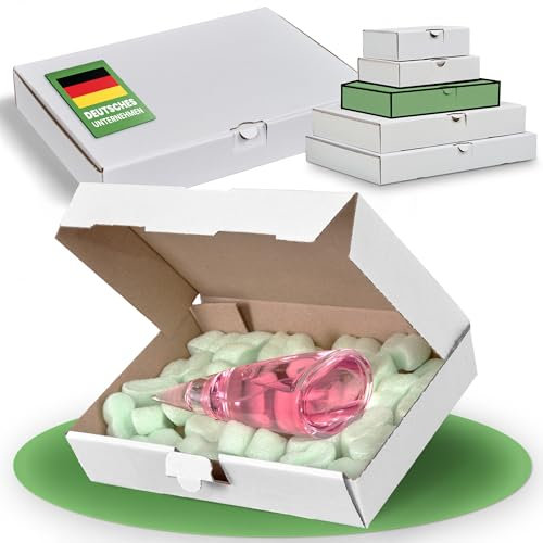 smiley pack 25 Maxibriefkartons 240 x 160 x 45 mm weiß (25 Stück) DIN A5 Maxibrief Versandkarton für DHL DPD GLS Hermes Warensendung Büchersendung mit Steckverschluss