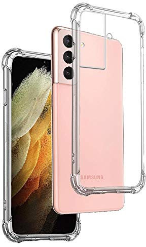 REY - Funda Anti-Shock Gel Transparente para Samsung Galaxy S21 5G, Ultra Fina 0,33mm, Esquinas Reforzadas, Silicona TPU de Alta Resistencia y Flexibilidad