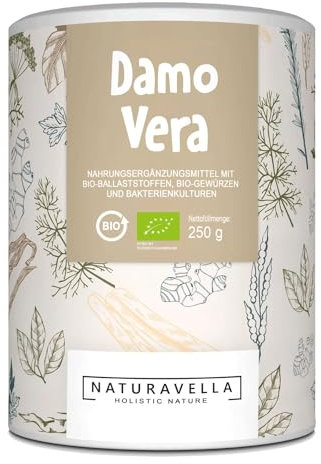 DamoVera® Die Bio-Darmkur vom Experten | Premium-Komplex aus Bio-Ballaststoffen, Bio-Gewürzen und Bakterienkulturen I Hochdosiert, vegan und laborgeprüft, 250g