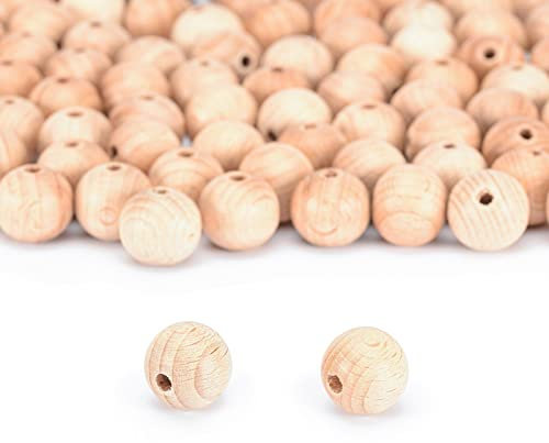 Vaessen Creative Unbehandelte Holzperlen, ø 18 mm, 100 Stück, Runde Perlen zum Basteln von DIY handgefertigte Dekorationen Schmuck Handwerk, Holz