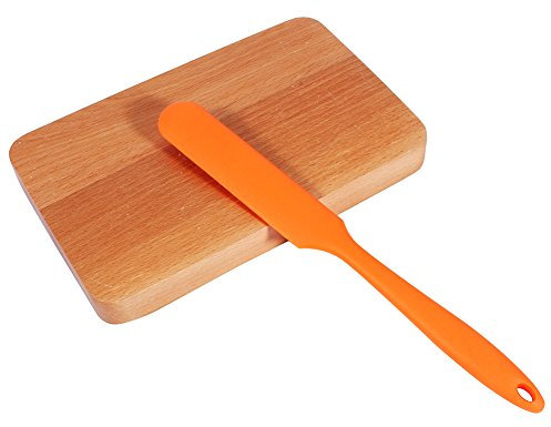Silicone Cooking Brush, Slim Silicone Spatula Set Non-Stick Scraper Long Handle Silicone Heat Resistant Spatula for Blender Cooking Jaw Stir Mixing(Bright Orange)